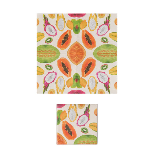 Paper Cocktail Napkins w/ Fruit (Contains 50 Folded Pieces)