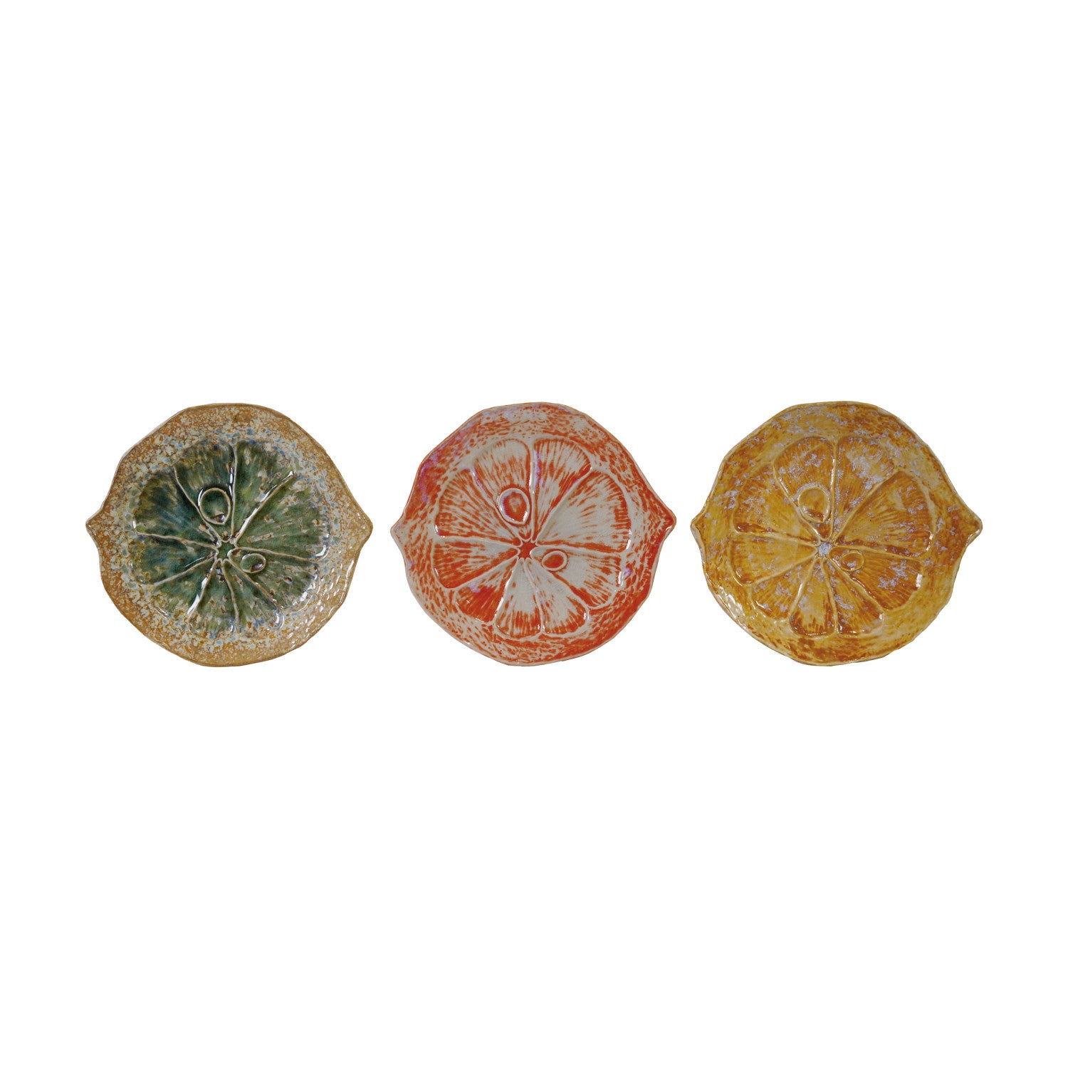 Stoneware Citrus Shaped Plate, 3 Colors (Each One Will Vary)