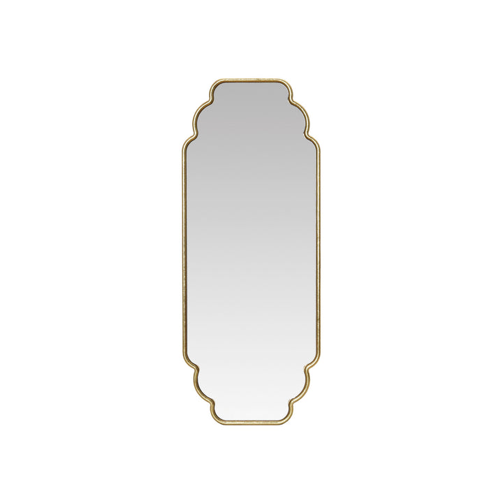 Metal Framed Scalloped Wall Mirror, Gold Finish (Hangs Vertically & Horizontally)