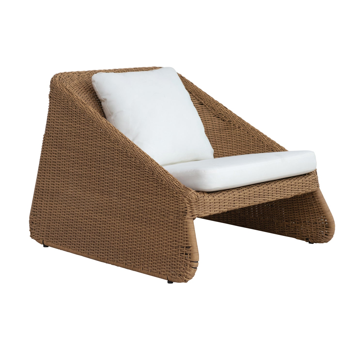 Plastic Wicker & Metal Indoor/Outdoor Chair w/ 2 Fabric Cushions