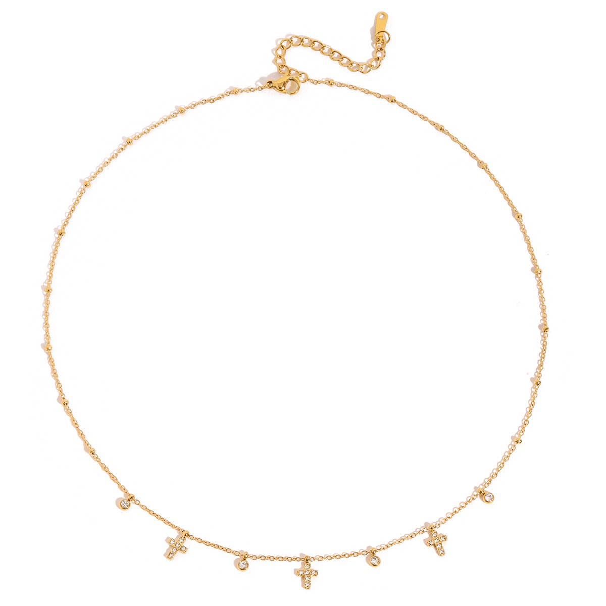 Mini Cross Charm Necklace Waterproof