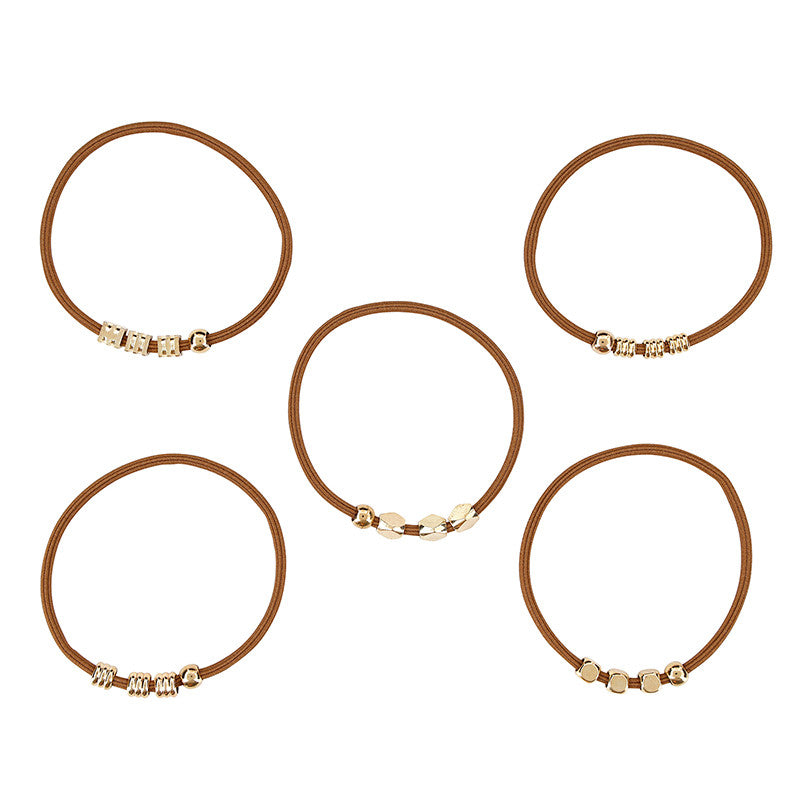 Gold Accent Hair Ties - Blonde