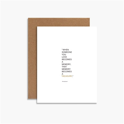 Memory Becomes a Treasure Greeting Card