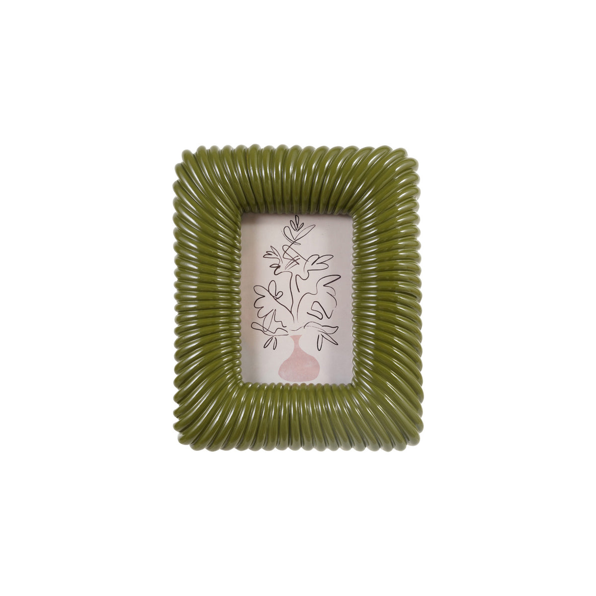 Resin Ribbed Photo Frame (Holds 4" x 6" Photo) (Hangs or Sits)