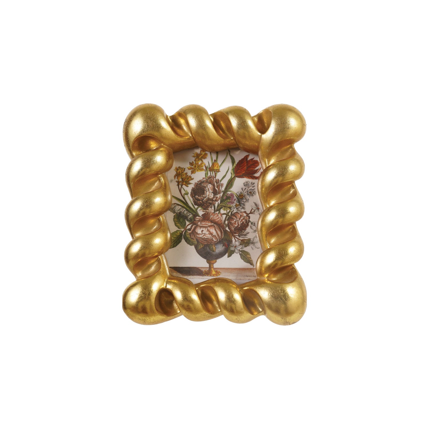 Gold Resin Twisted Photo Frame (Holds 4" x 6" Photo) (Hangs or Sits)