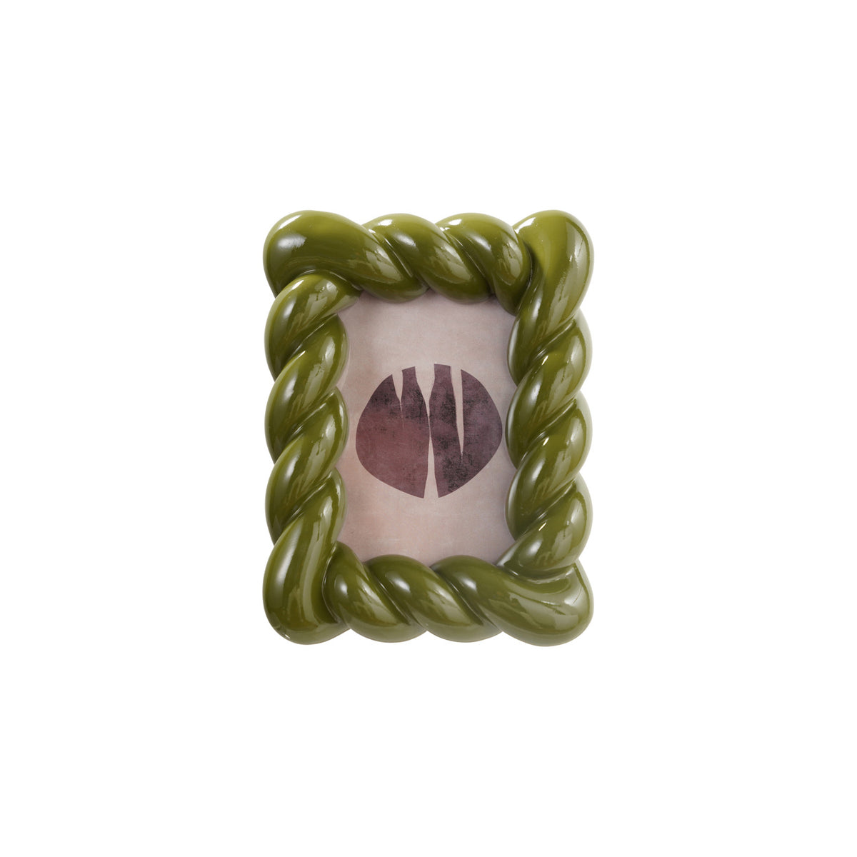 Green Resin Twisted Photo Frame (Holds 4" x 6" Photo) (Hangs or Sits)