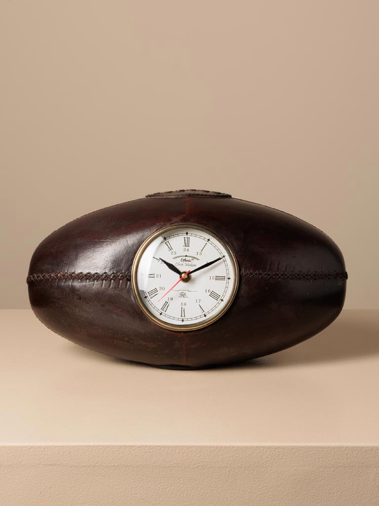 Rugby Ball Leather Clock