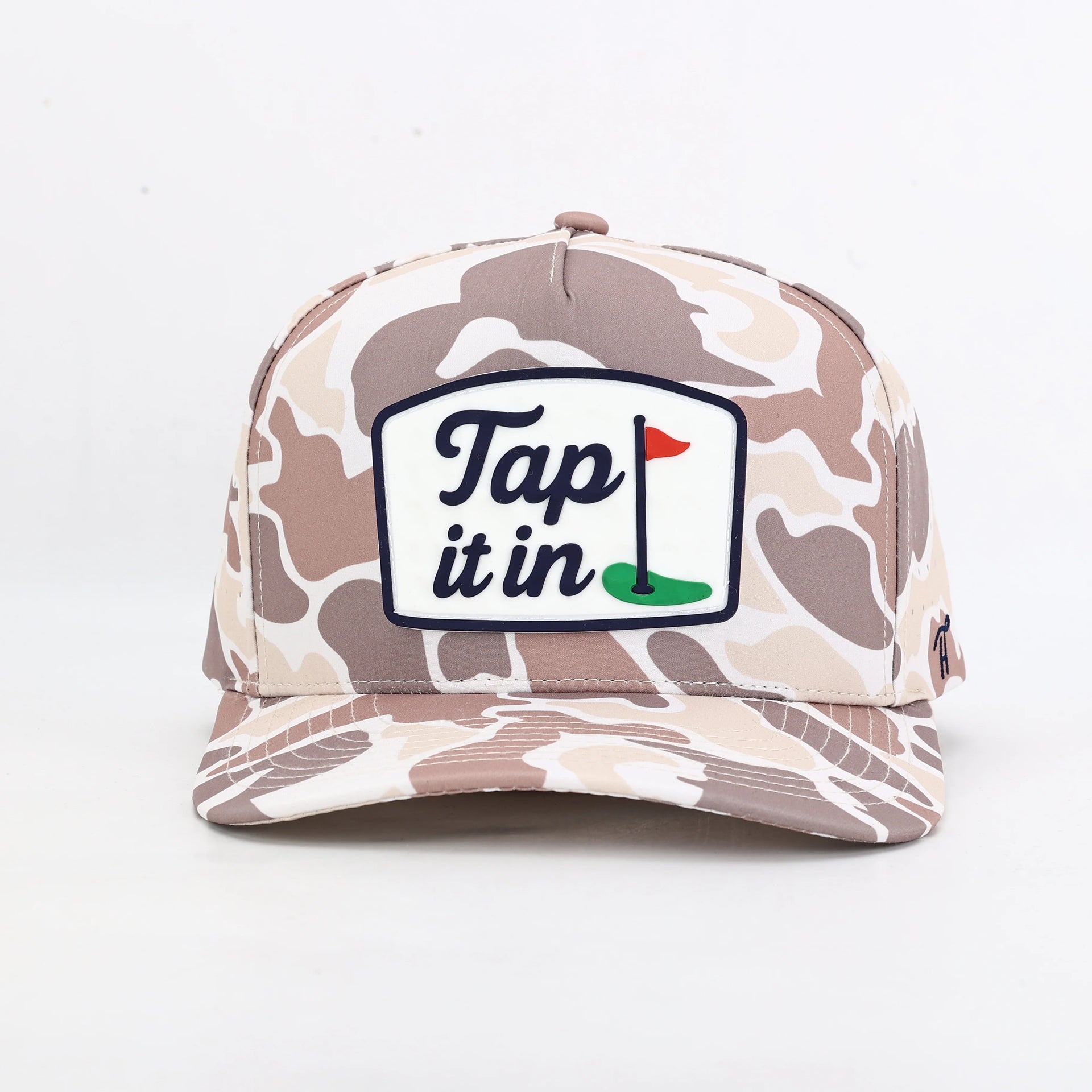 Tap It In Khaki Camo Patch Hat with Rope