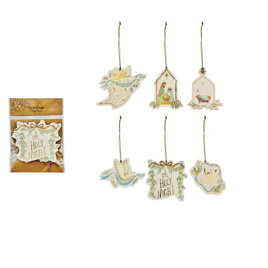 Handmade Recycled Paper Holiday Icon Gift Tags/Ornaments, Set of 6 ©