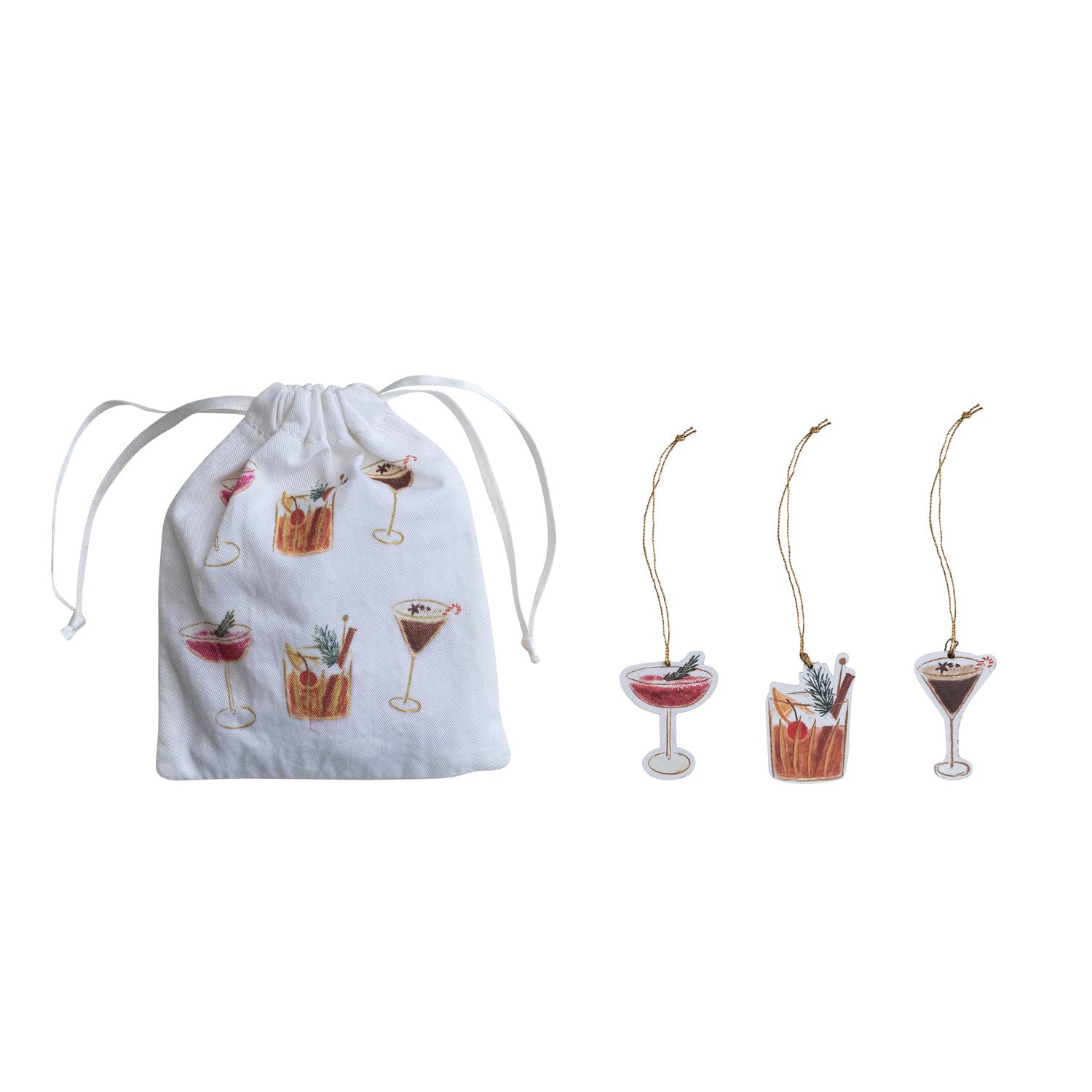 Handmade Holiday Cocktail Gift Tags/Ornaments, Set of 18 in Bag ©