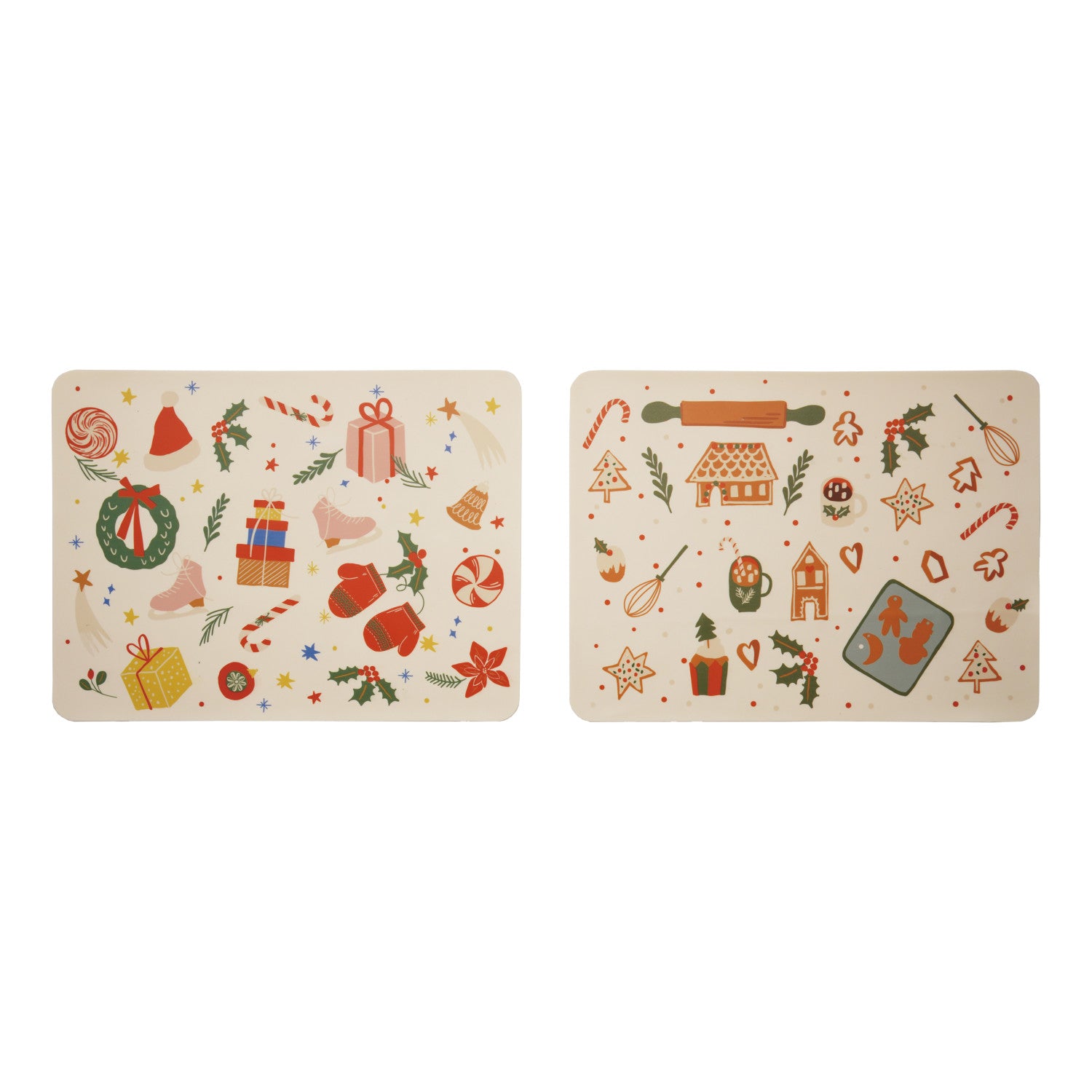 Silicone Non-Slip Baking Mat with Holiday Pattern, 2 Styles