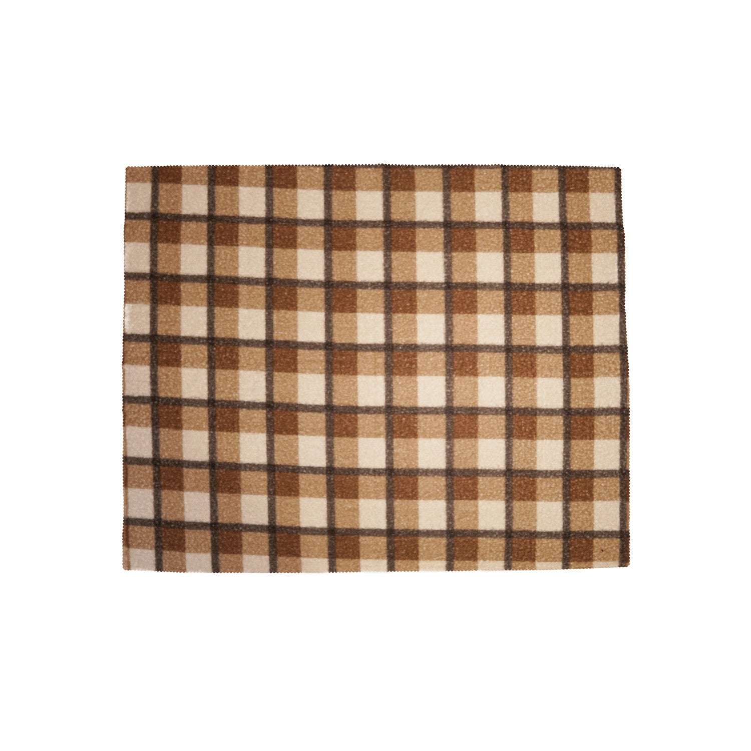 60"L x 50"W Fabric Faux Sherpa Throw, Brown Plaid