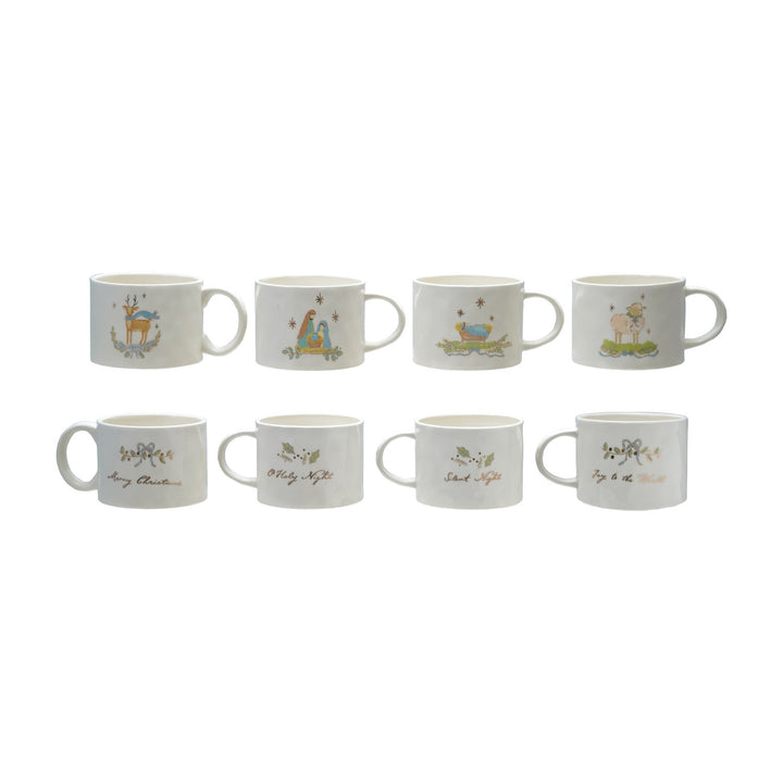 14 oz. Stoneware Mug with Gold Electroplating, 4 Styles ©