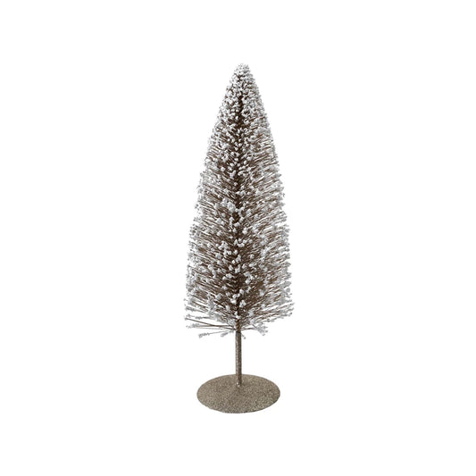 Plastic Bottle Brush Tree with Glitter, Foam Microbeads & Metal Base