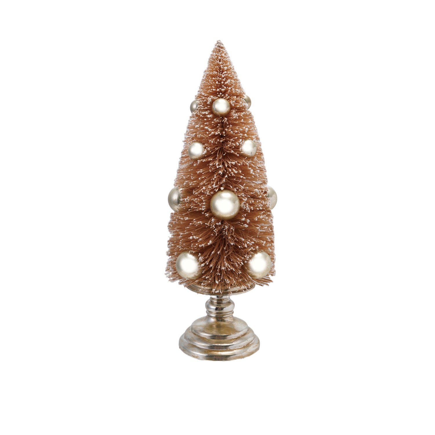 Sisal Bottle Brush Tree With with Ball Ornaments & Plastic Base