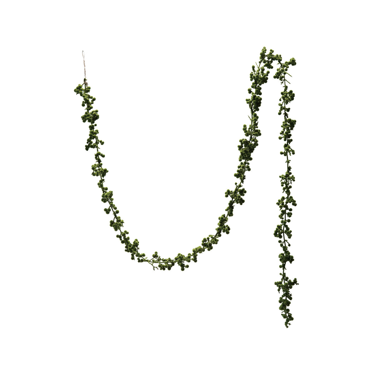 Flocked Foam Ball Garland, Green