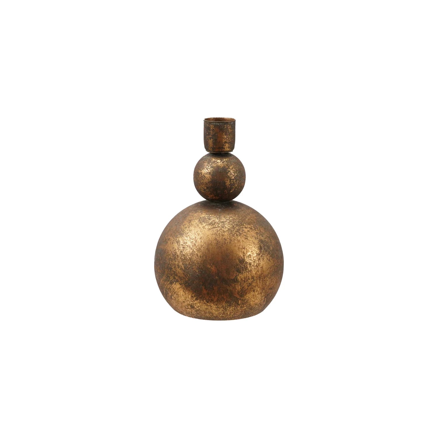 Metal Ball Taper Holder, Antique Gold Finish