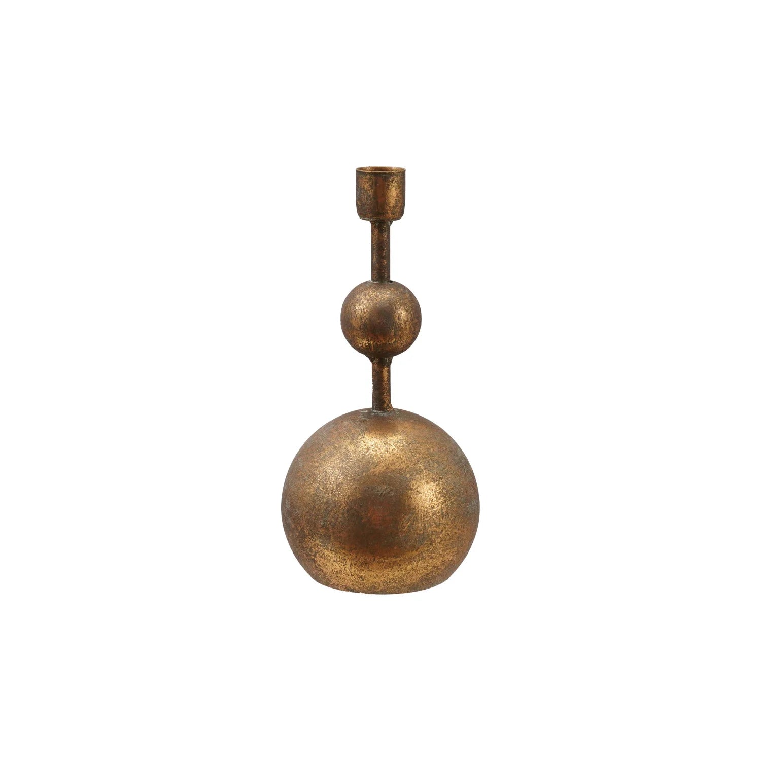 Metal Ball Taper Holder, Antique Gold Finish