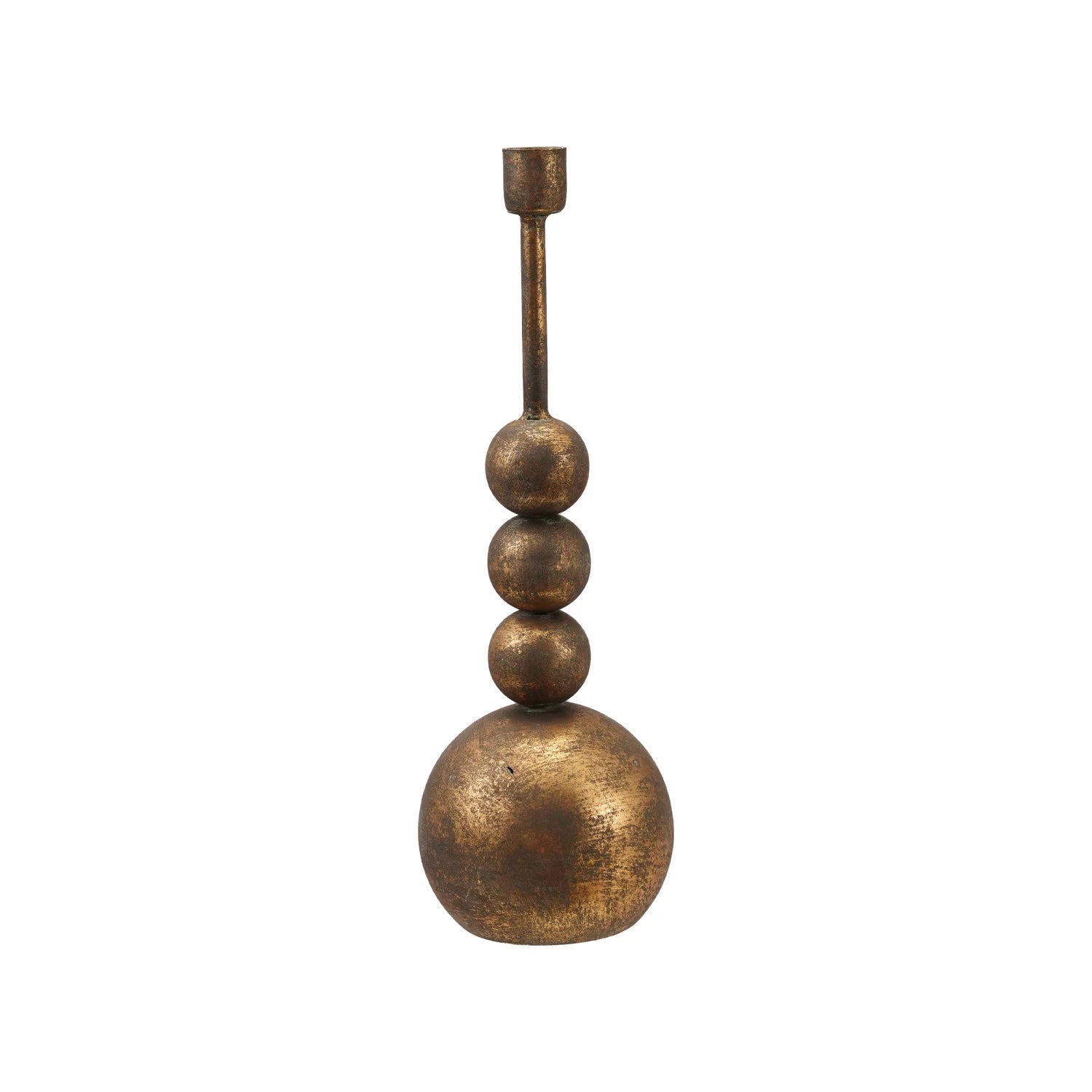Metal Ball Taper Holder, Antique Gold Finish