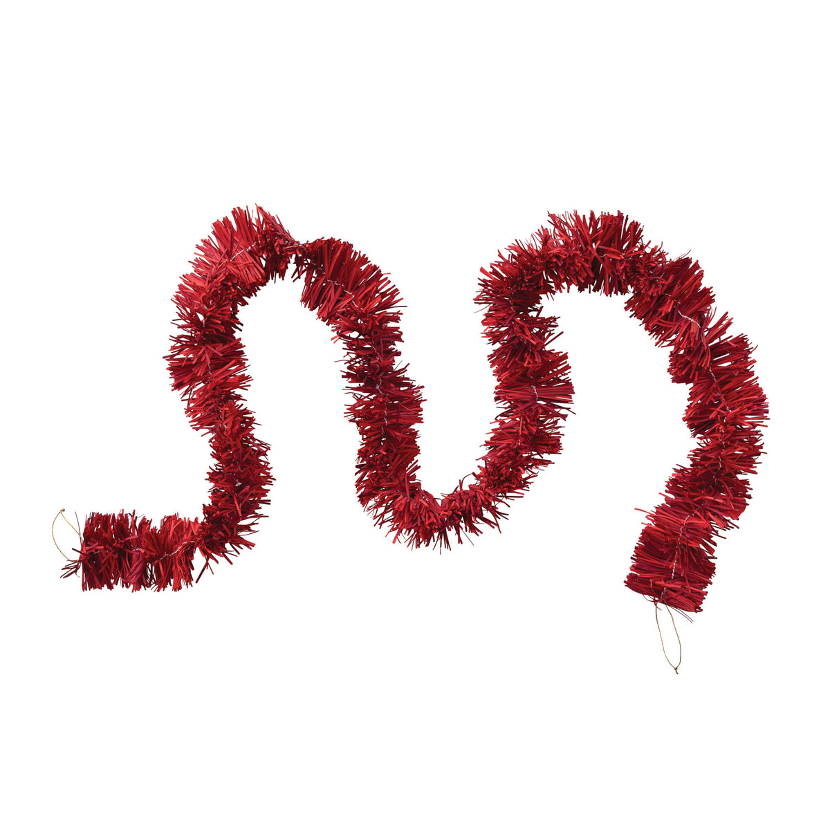 Handmade Recycled Paper Tinsel Garland in Kraft Box, Red