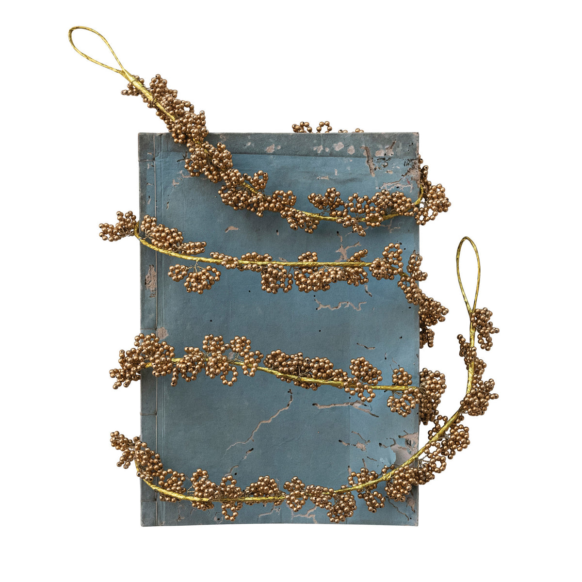 Handmade Metal Beaded Garland, Gold Finish