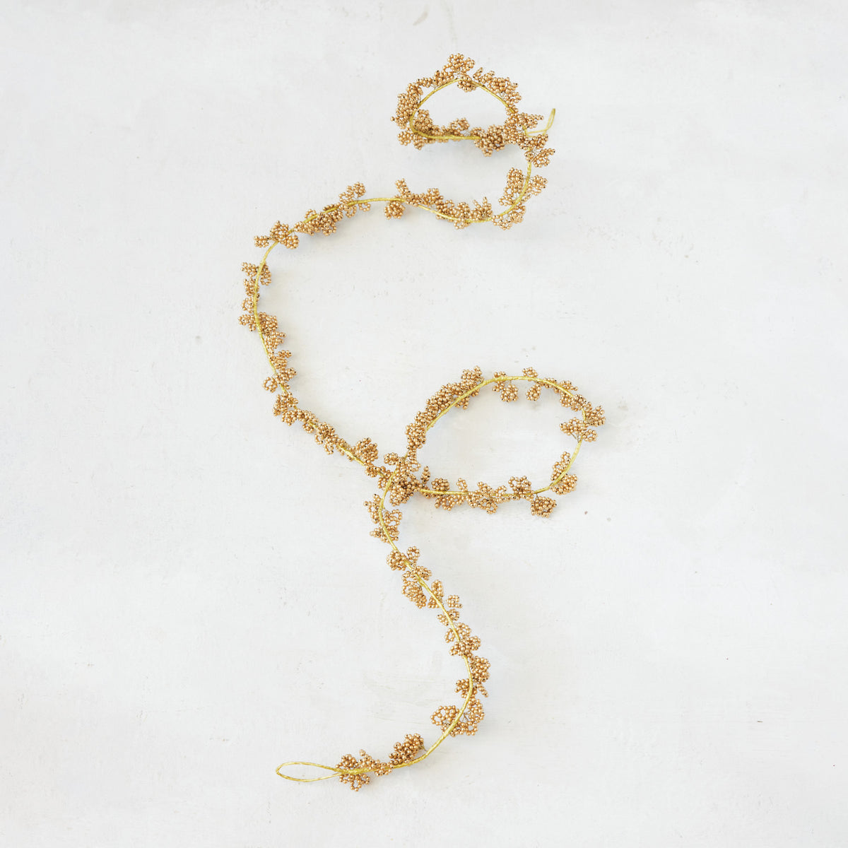 Handmade Metal Beaded Garland, Gold Finish