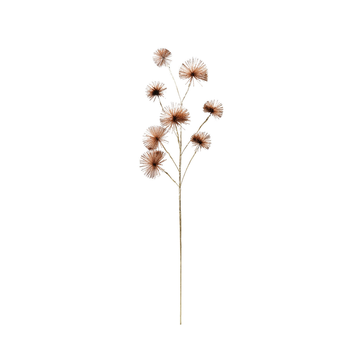 Plastic Tinsel Ball Stem, Blush Color