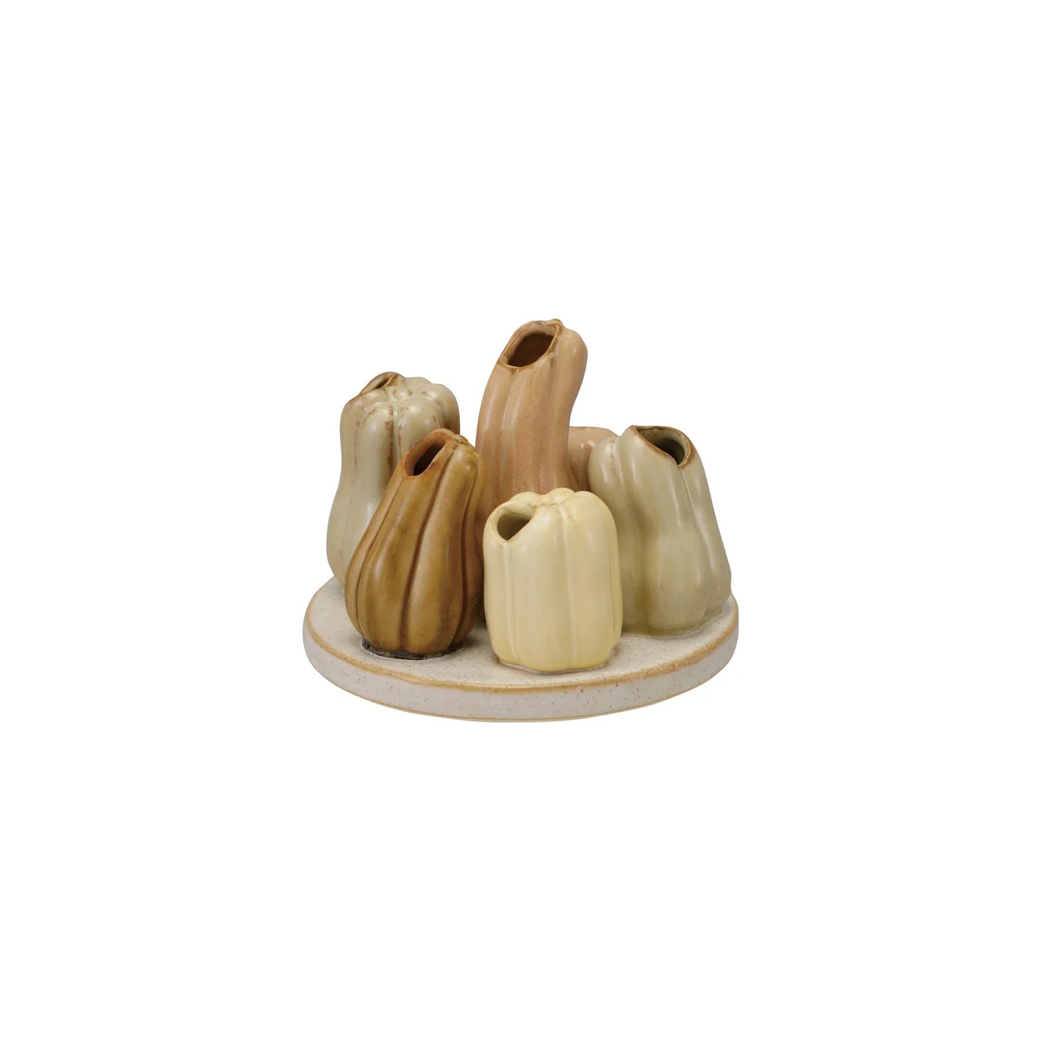 Stoneware Multi Vase with 6 Gourd & Pumpkin Shaped Vases (Each One Will Vary)